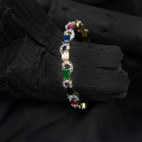 American Diamond Gold Plated Traditional Bangles - D92-2
